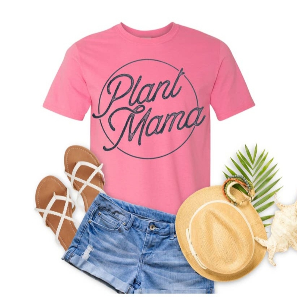 🌻 Plant Mama Hot Pink Tee